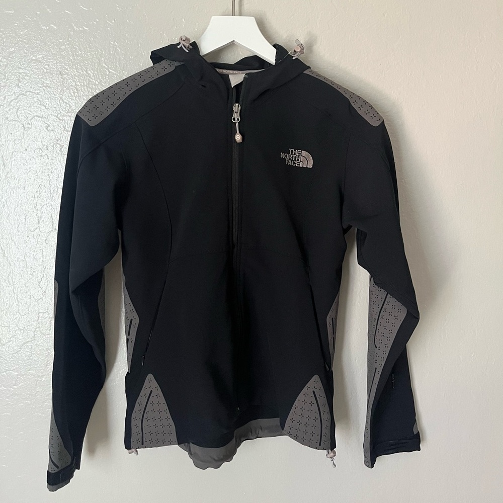 The North Face Black and Gray Hooded Jacket Summit Series